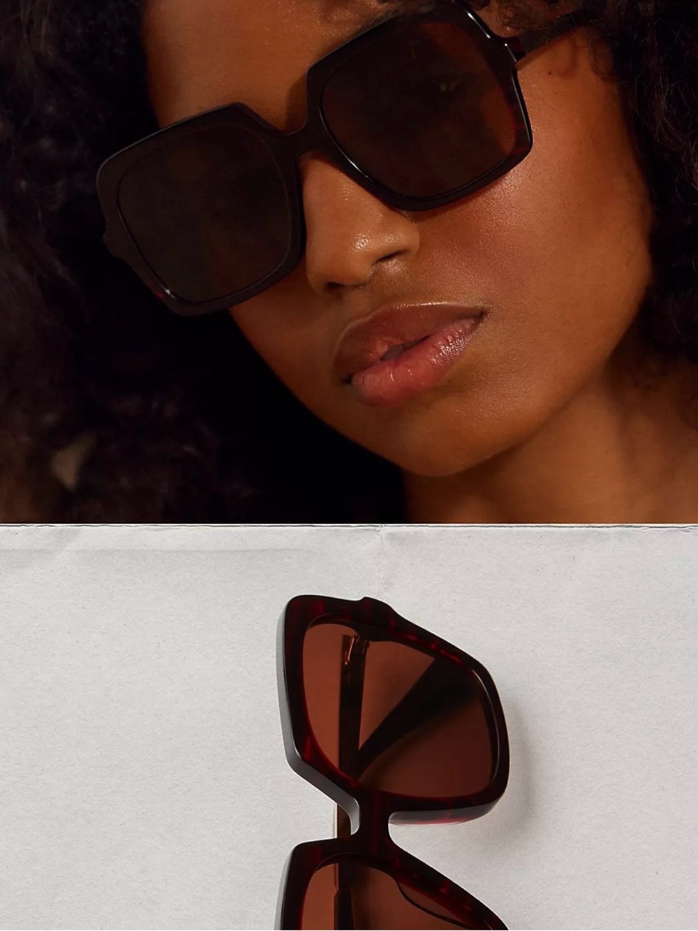 Free People Oversized Square Sunglasses - Tortoise Brown
